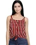 CHIMPAAANZEE Women's Striped Sleeveless Wrap Top